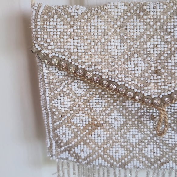 Antique Beaded Diamond Patterned Evening Bag - Picture 3 of 13